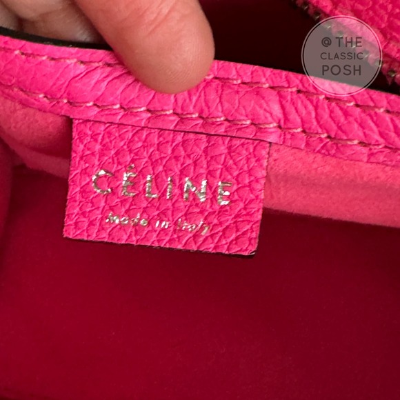 ❌SOLD❌ EUC Rare Celine Nano Luggage Fluo Pink Gold Crossbody Bag Tote - Picture 10 of 13